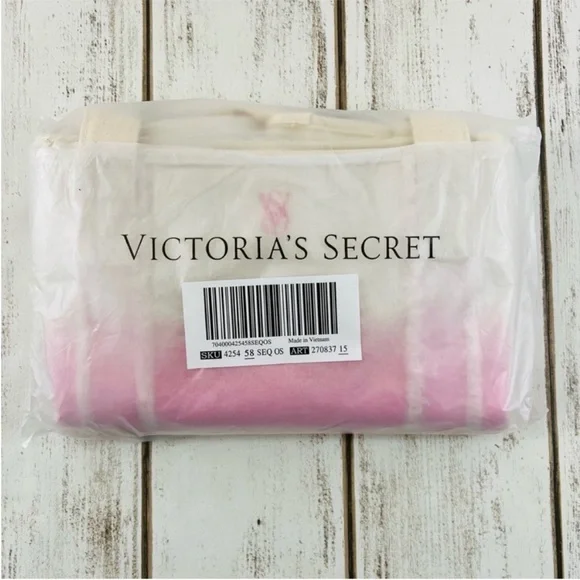 Victoria’s Secret Ombré Canvas Beach Travel Tote Bag - Picture 6 of 7